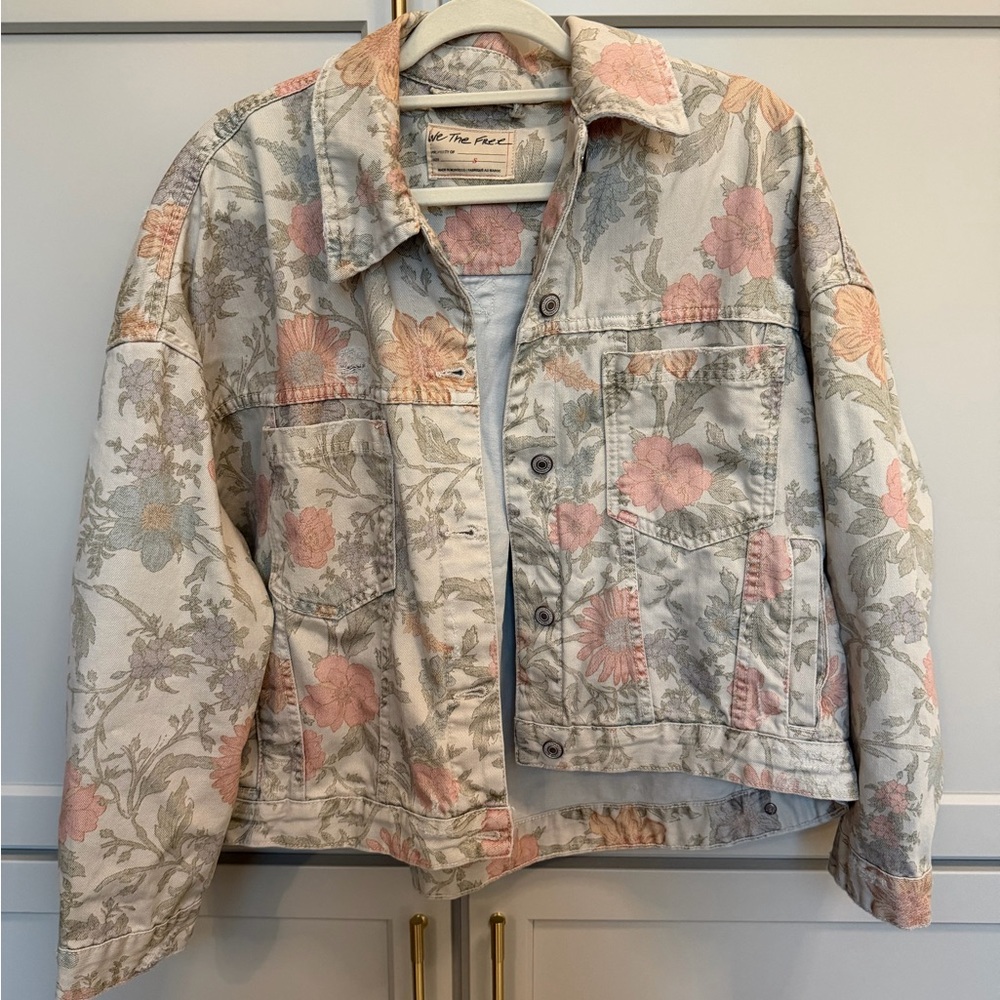 We The Free Floral Denim Jacket